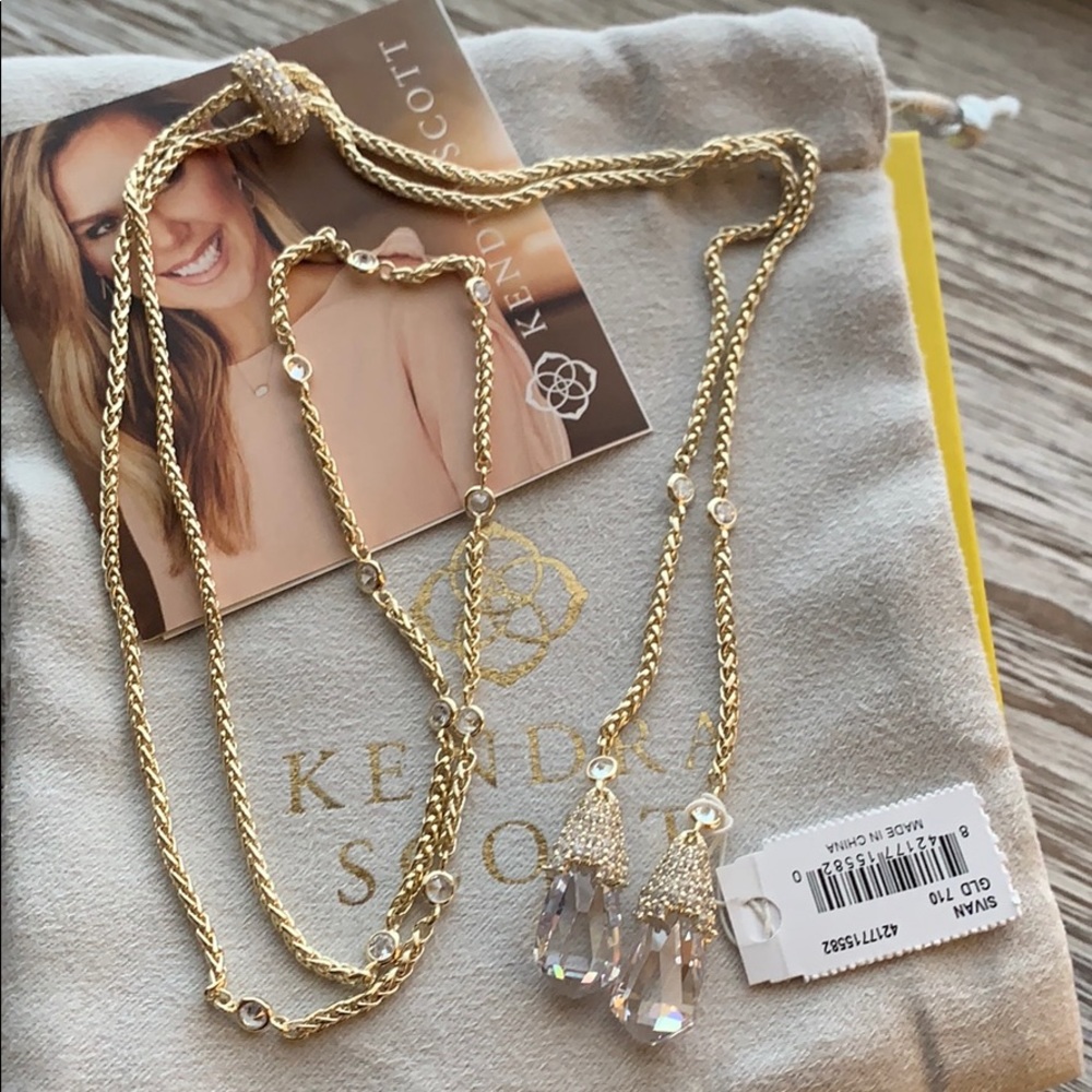 🔥⬇️Kendra Scott Sivan Necklace In Gold Metal